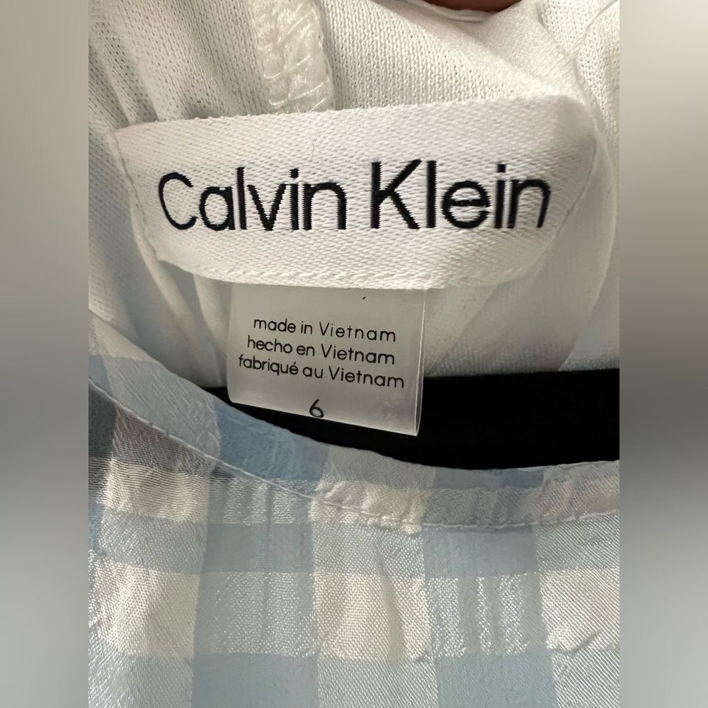 Blue Checkered Sleeveless Dress - Picture 9 of 11